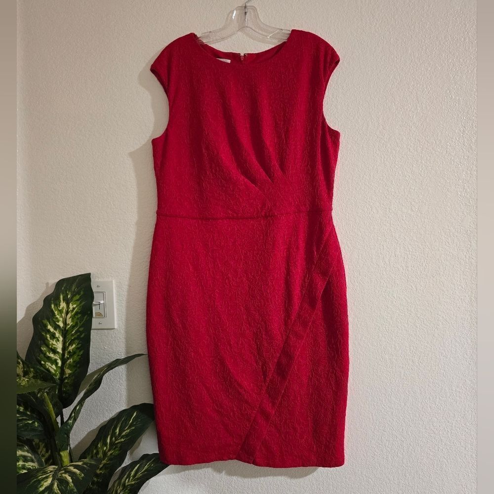 "London Times" red stretchy dress size US 16